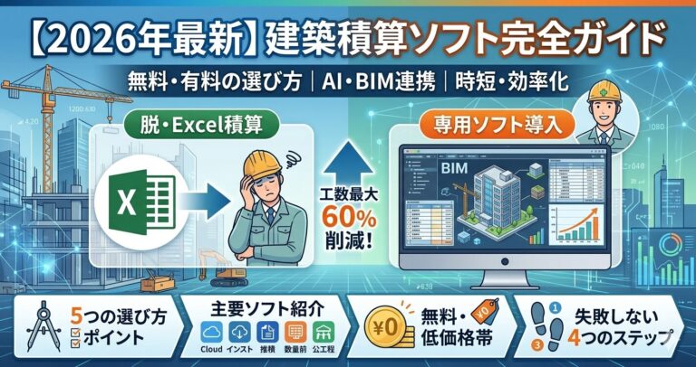 【2026年版】建築積算ソフト完全ガイド｜無料・有料の選び方からAI・BIM連携まで